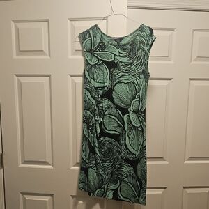 Soma Black and Green Floral Midi Dress